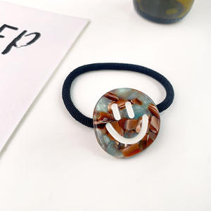 SAIYII accessoires de cheveux de haute qualité <span class=keywords><strong>Smiley</strong></span> visage acétate élastique cheveux cravate corde élastique bandes de cheveux - Product Image 4