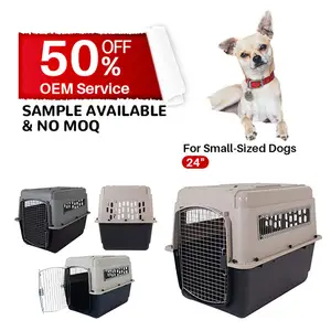 Luxury Dog Travel Crate Kennel for Small Animals Carrier Plastic Pet Travel Cage Sustainable Button 91.5 X 63.5 X 69 Cm 8.5 Kgs