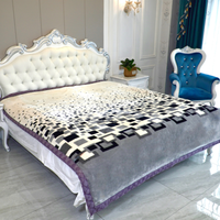 Benutzer definierte Queen-Size-Raschel Nerz Decke Weiche seidige Mikro faser Winter Wolle Bettdecke American Style Cartoon tragbare Betten