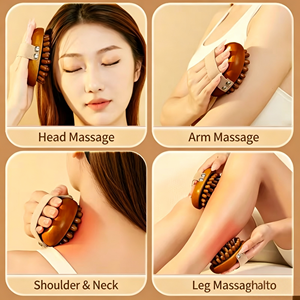 Brosse de massage corporelle en bois de hêtre naturel pour le corps entier, avec coussin d'air, pour massage à sec - Product Image 6