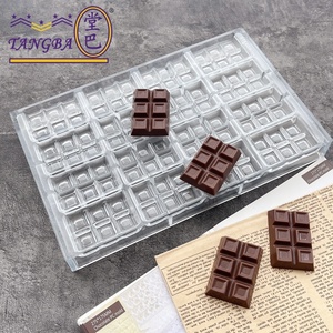 Tangba Grille Bloc Chocolat Moule <span class=keywords><strong>Plaque</strong></span> Rectangulaire <span class=keywords><strong>Polycarbonate</strong></span> Chocolat Moule Personnalisable Gâteau Outils - Product Image 2