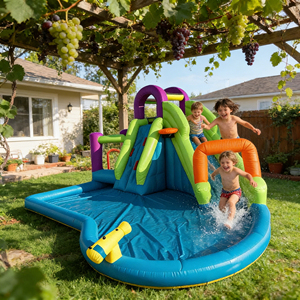 Château gonflable commercial pour mariage/fête avec toboggan et piscine à balles, château gonflable blanc pour mariage/fête - Product Image 2