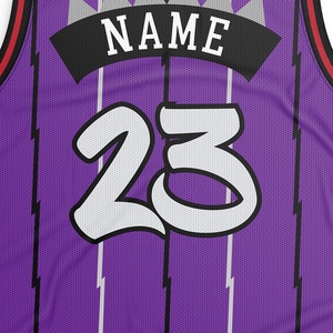 <span class=keywords><strong>Camiseta</strong></span> de <span class=keywords><strong>Baloncesto</strong></span> Personalizada Healy Morada, Diseño Retro de Dinosaurio Raptor, Rayas Relámpago, Malla Transpirable, Sin Mangas - Product Image 5