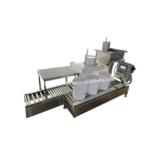 Semi automatic bucket 2 nozzles water-based liquid paint in drums liter filling and sealing machine line with filter