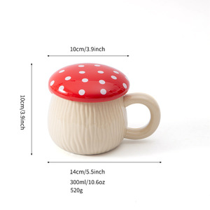 Mug en céramique personnalisé en forme de champignon avec couvercle, résistant à la chaleur, pour cadeau 2024 - Product Image 3