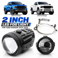 Projecteur antibrouillard Bi-LED 2 pouces pour Ford Ranger 2024-2025 12V 24V, lentille tricolore avec support pour pick-up, adaptable