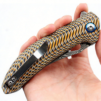 Couteau de poche pliant à roulement à billes avec lame en damas VG10, manche antidérapant G10, couteau EDC de poche