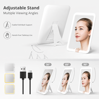 Miroir de Maquillage LED Portable Personnalisé MoonlitGlow à Marque Privée, 1X, 3 Couleurs Dimmables, Faible MOQ, Prêt à la Vente au Détail