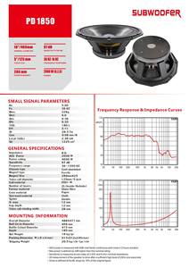Altavoz Subwoofer Profesional <span class=keywords><strong>de</strong></span> 18 Pulgadas (280 mm) con Bobina <span class=keywords><strong>de</strong></span> <span class=keywords><strong>Voz</strong></span> <span class=keywords><strong>de</strong></span> Ferrita <span class=keywords><strong>de</strong></span> 5 Pulgadas para Clubes, Bares, Actuaciones y Teatro - Product Image 3