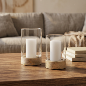 Wooden <b>Candle</b> Holder Round Base for Tea Lights Home Decoration Rustic Tabletop Centerpiece - Product Image 2