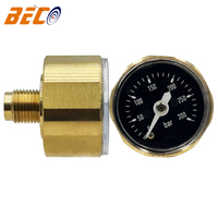 Factory Wholesale Y28 Bourdon Tube Original Copper Shell High Precision Pressure Gauge 0-300 bar 28mm Axial Air Pressure Gauge
