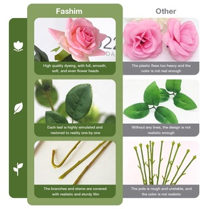 Flor de <span class=keywords><strong>Tulip</strong></span>án Artificial Beige Hecha a Mano al por Mayor, 400x400x380mm, para Arreglos Florales de Boda y Día de San Valentín - Product Image 3