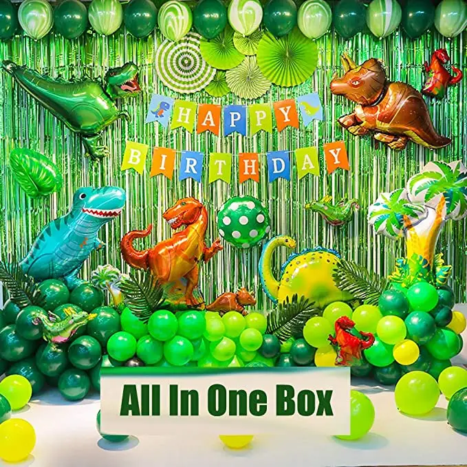 Magic ants — ballons en aluminium de dinosaure en feuille, décorations de fête d'anniversaire, grand ballon à hélium avec thème de dinosaure de Jungle, ballons d'anniversaire pour enfants