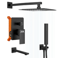 Ensemble de douche thermostatique noir 5 voies 2 modes avec pommeau de douche pluie et mitigeur de bain