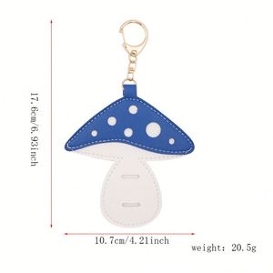 7 Colors Modern Durable Pu Leather <b>Holder</b> Keychain for Travel Portable Sunglasses Hook <b>Eyeglasses</b> Mushroom Shape Promotional - Product Image 6