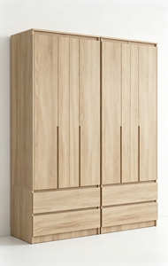 Armoire de chambre moderne en bois à prix d'usine abordable pour bébé, avec coiffeuse et deux tiroirs - Product Image 4