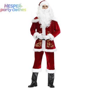 HESPER Men's Fancy Santa Claus Costume Printed Christmas Suit With Dresses and Pants for Adults' Parties Featuring <b>TV</b> Character - Product Image 2