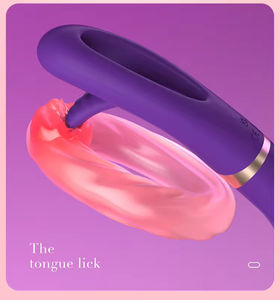 Vibrador de Doble Estimulación con 10 Frecuencias, Simulador de Lengua, Resistente al Agua, para Masturbación Femenina, con Vibración y Estimulación de Dedos - Product Image 2