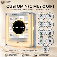 Neuerscheinung Maßgefertigter NFC CD-Player Kühlschrankmagnet mit 9 CDs zur Heimdekoration Nachtlicht mit Rotationsfunktion Kpop Merchandise