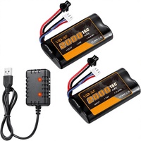 Baterai VICMILE 7.4V 2000mAh 2S dengan Konektor SM-2P (2 Buah) untuk Kapal, 1000 Siklus
