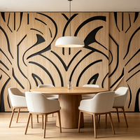 Tuile acoustique artistique de qualité supérieure 600*600 |   Film PVC durable et placage reconstitué pour salles de conférence