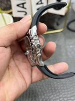 Montre automatique pour homme de luxe, grise, à trois aiguilles, petit cadran noir, mouvement mécanique 4130