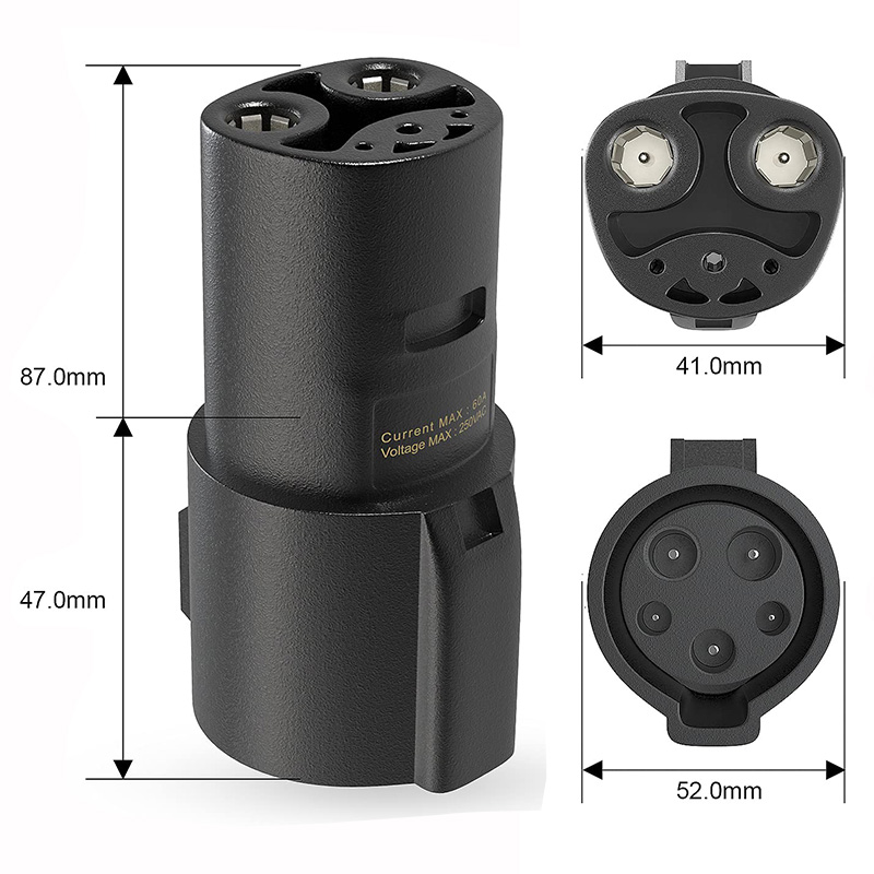 80A Electric Vehicle Charge Adaptor EV Car Adapter J1772  to Type 1 EV Adapter for Tesla Charger Supercharger Type1 To Tesla