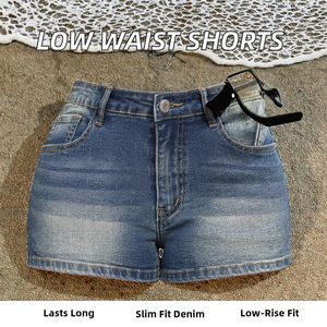 Của Phụ Nữ Giản Dị Sexy Thấp Eo Denim Quần Short Thoáng Khí Hot Quần Với Skinny Thẳng Phong Cách Cho Mùa Hè - Product Image 2