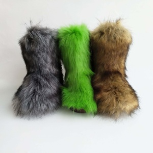 Gift for Christmas Wholesale Ladies Faux <strong>Furry</strong> Fluffy Winter Faux Fur Indoor <strong>Slipper</strong> <strong>Boots</strong> for Women - Product Image 3