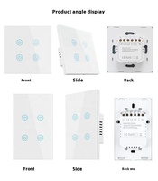Interrupteur mural tactile en verre non intelligent de type 118, 10A 240V, sans fil neutre, norme américaine, interrupteur de remplacement 1 2 3 4 gangs