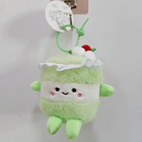 Porte-clés en peluche Mini Gâteau aux fruits avec nœud, jouet en peluche en gros, breloque de sac, cadeau d'anniversaire pour filles