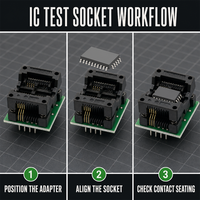 Adaptor Soket Uji IC OP8 ke DIP8 150mil Konverter PCB Soket Ganda dengan Kontak Pegas Emas untuk Layanan Pemrograman
