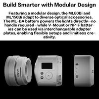 GODOX ML150Bi Lumière LED portable pour la photographie en extérieur, éclairage de remplissage pour diffusion en direct, éclairage constant de studio