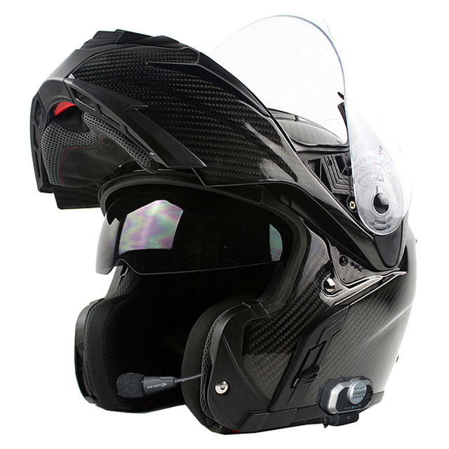 Safe Flip up ECE Motorcycle Helmet Affordable Double Lens Motorbike Helmet Racing Helmetscarbon Fibre Motorcycle Helmet B1