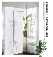 Ensemble de douche carré à effet de pluie pour salle de bains ensemble de colonne de douche à effet pluie murale avec robinet thermostatique