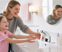 Grifo Mezclador Monomando Automático de Lujo Moderno de Plástico y Aleación de Acero con Sensor Táctil para Lavabo de Baño de Hotel