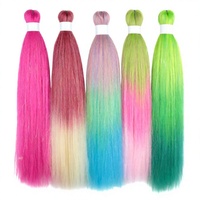 Rambut Kepang Ekstensi 26 inci Pre Stretched Dyed Expression Braiding Hair Box Braids Crochet Hair untuk Ekstensi Rambut Sintetis Ez Braid