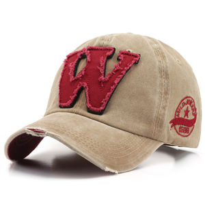 หมวกเบสบอลทรงแข็งปักตัวอักษรแบบเรโทรสำหรับผู้หญิงและผู้ชาย ป้องกันแสงแดดและกันรังสียูวี - Product Image 1