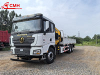 SHACMAN 6*4 Bob-lift Camion Monté Knuckle Boom Grue Montée Sur Camion Grue Avec Radio Télécommande Et Grabber
