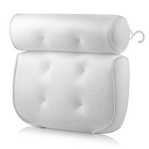 3D Mesh Suction Cup bath pillow Bathroom Bathtub Pillow Machine Washable Seat Cushion