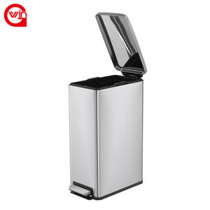 Poubelle de rangement sur pied en acier inoxydable 45L avec couvercle, poubelle écologique - Product Image 4