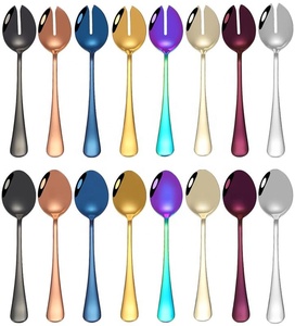 Quà Tặng thép không gỉ bạc <span class=keywords><strong>salad</strong></span> muỗng và nĩa đặt thìa đặt - Product Image 6