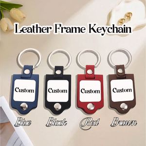 Porte-clés personnalisé en cuir PU vierge pour transfert thermique, pendentif photo personnalisé DIY, cadeau souvenir promotionnel - Product Image 3