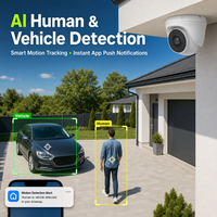 Kamera Dome IP PoE 5MP H.265 AI Deteksi Manusia dan Kendaraan Kamera Keamanan Luar Ruangan Tahan Air IP66