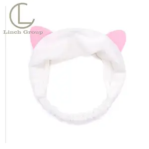 Spa facial headband with coral velvet soft bow tie band suitable for girls to wash their faces shower