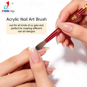 Pincel de Uñas Acrílicas 100% Pelo Kolinsky Puro con Mango Metálico Rojo, Pincel Profesional para Aplicación de Polvo Acrílico - Product Image 4