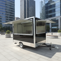 Cuisine mobile en acier inoxydable multifonctionnelle, camion de restauration rapide, remorque de vente ambulante, café, pizza, burger, hot-dog intégrés