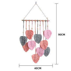 <span class=keywords><strong>Tapiz</strong></span> de Pared Colgante de Hojas de Macramé Bohemio Tejido a Mano con Logotipo Personalizado, Decoración de Boda, Decoración Ecológica y Lavable para Sala de Estar - Product Image 6