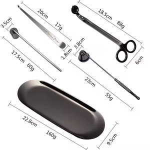 GUN-Black thép không gỉ sang trọng nến chăm sóc Kit mịn cạnh Wick tông đơ đặt hộ gia đình kéo nến phụ kiện cắt - Product Image 2
