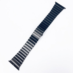 Correa para <span class=keywords><strong>iWatch</strong></span> con Hebilla de Mariposa, Banda de Acero Inoxidable para Apple Watch, Metal Color Titanio, Diseño de Bambú Sólido para <span class=keywords><strong>iWatch</strong></span> - Product Image 6